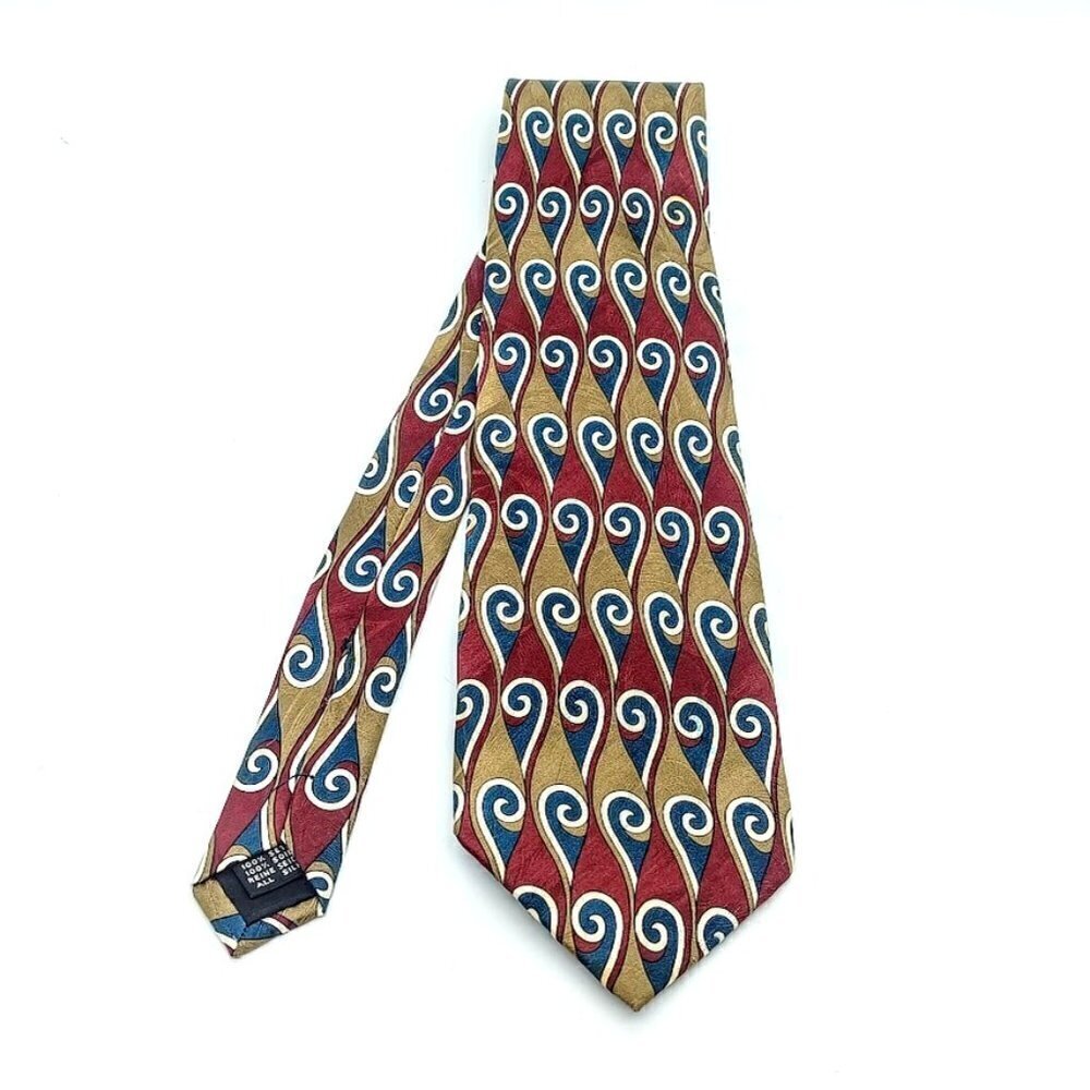 Vintage Handmade Neiman Marcus Swirl Silk Tie